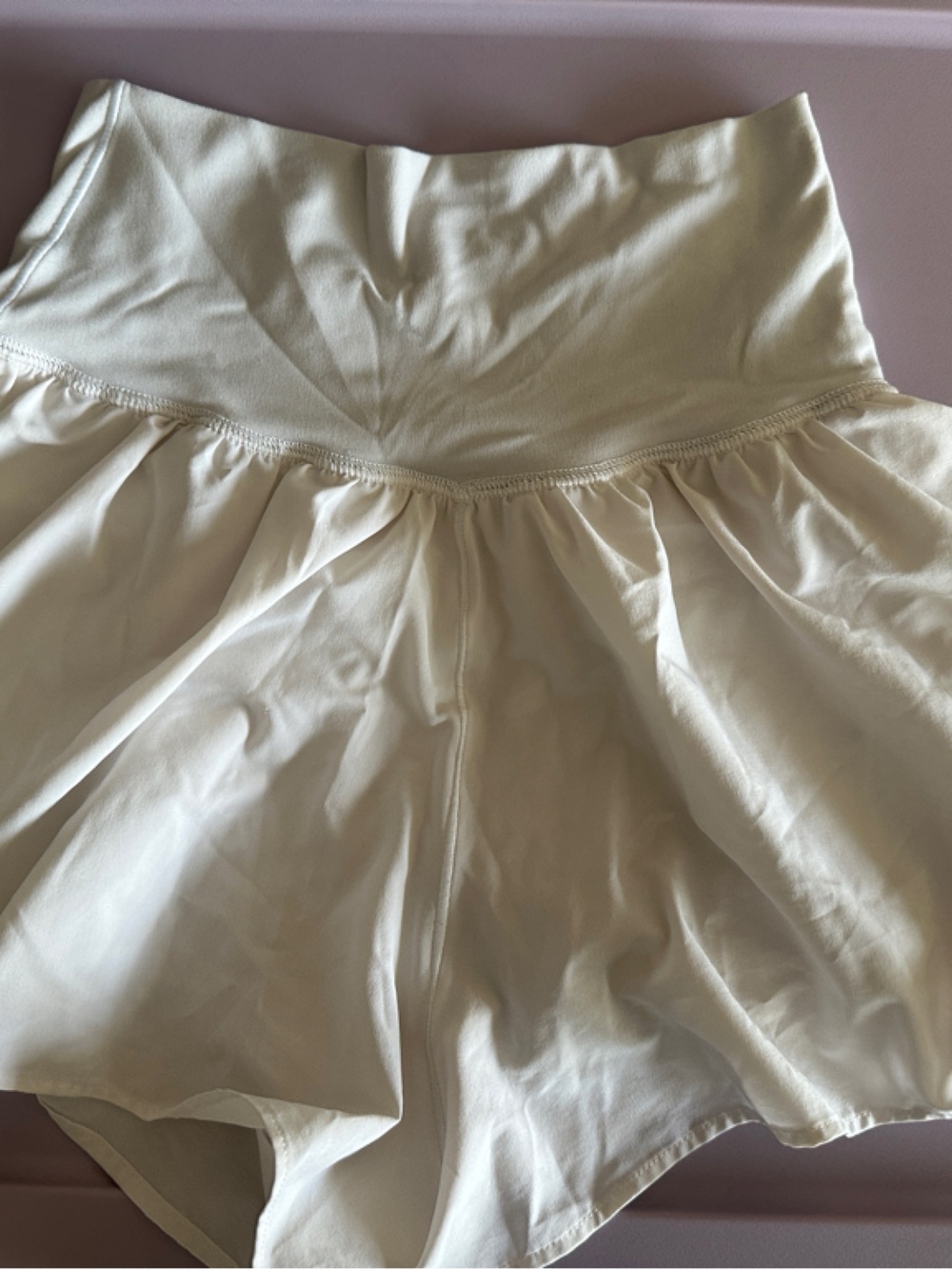 Women's Athletic Skirt-Style Shorts in Cream